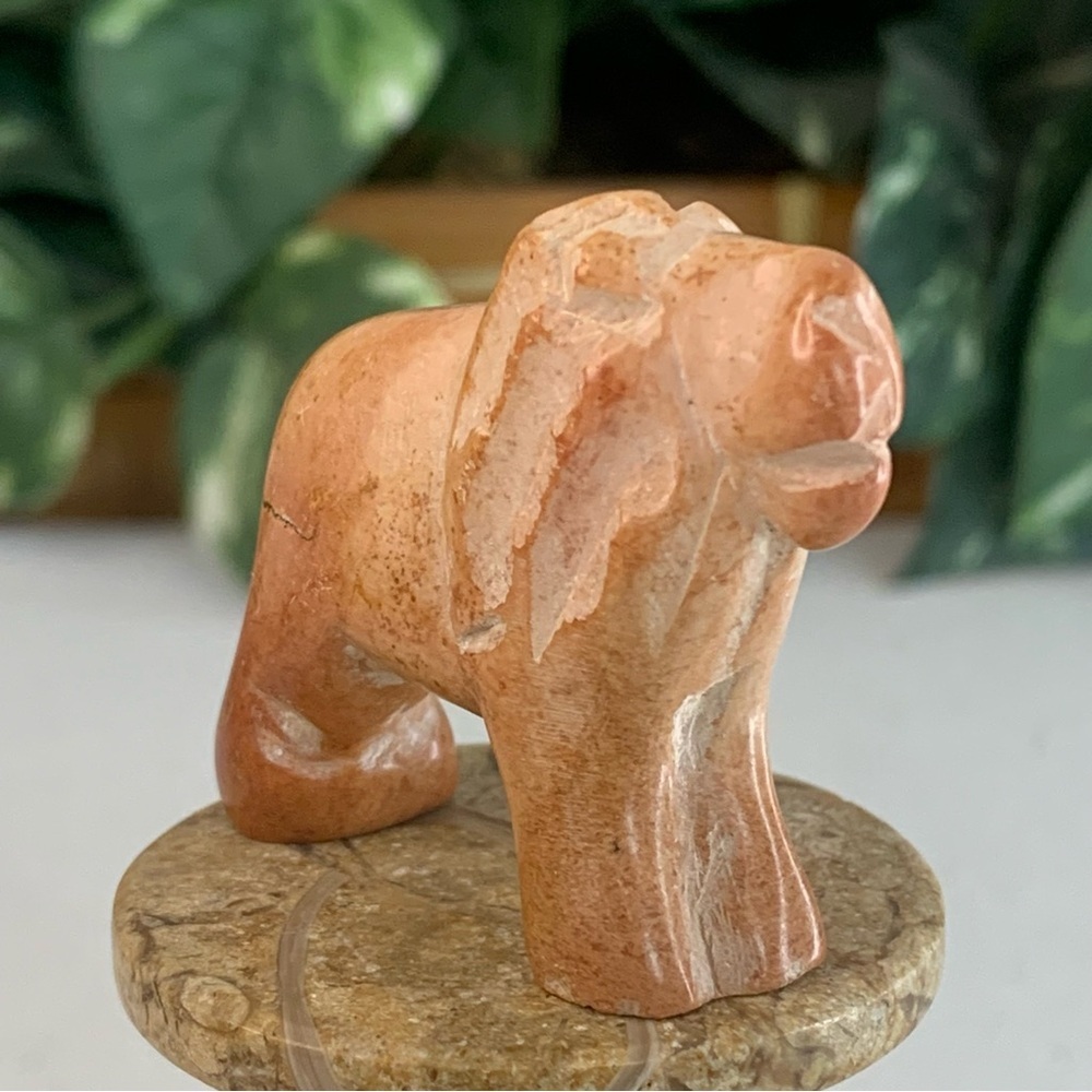 Kisii Soapstone Hand Carved Lion Figurine Stone Cat Carving Animal Figure 2” - Picture 5 of 14